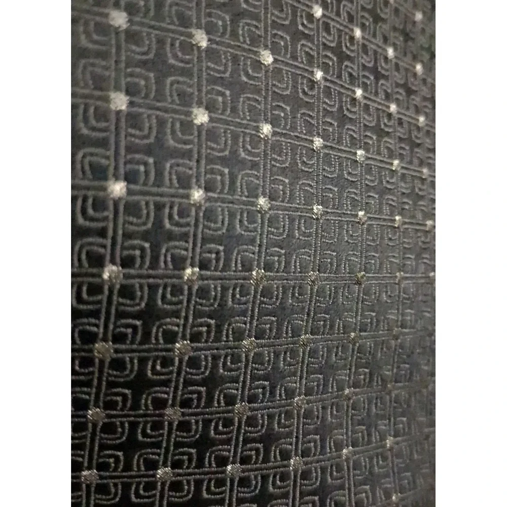 Ermenegildo Zegna Tie Geo Silk Blend Black Gray Silver Sparkle Dots  60x3.75